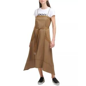 NEW DKNY Mixed-Media Camisole Dress Size L